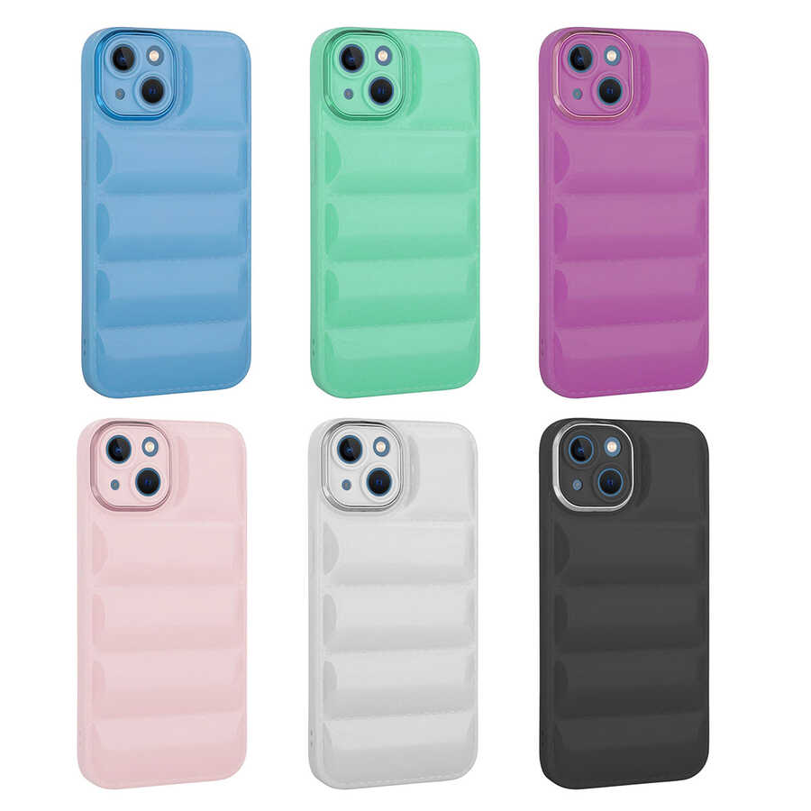 Apple iPhone 14 Plus Kılıf Kamera Korumalı Parlak Airbag'li Zore Galya Kapak Pembe