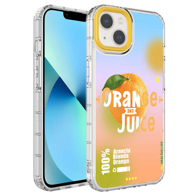 Apple iPhone 14 Plus Kılıf Kamera Korumalı Renkli Desenli Sert Silikon Zore Korn Kapak NO3