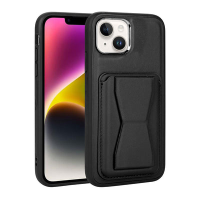 Apple iPhone 14 Plus Kılıf Kartlıklı Standlı Pu Deri Zore Memo Kapak Siyah