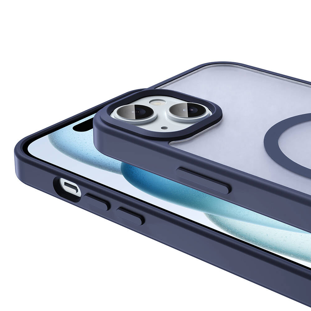 Apple iPhone 14 Plus Kılıf M-safe Şarj Özellikli Mat Arka Yüzey Zore Sio Kapak Derin Mor