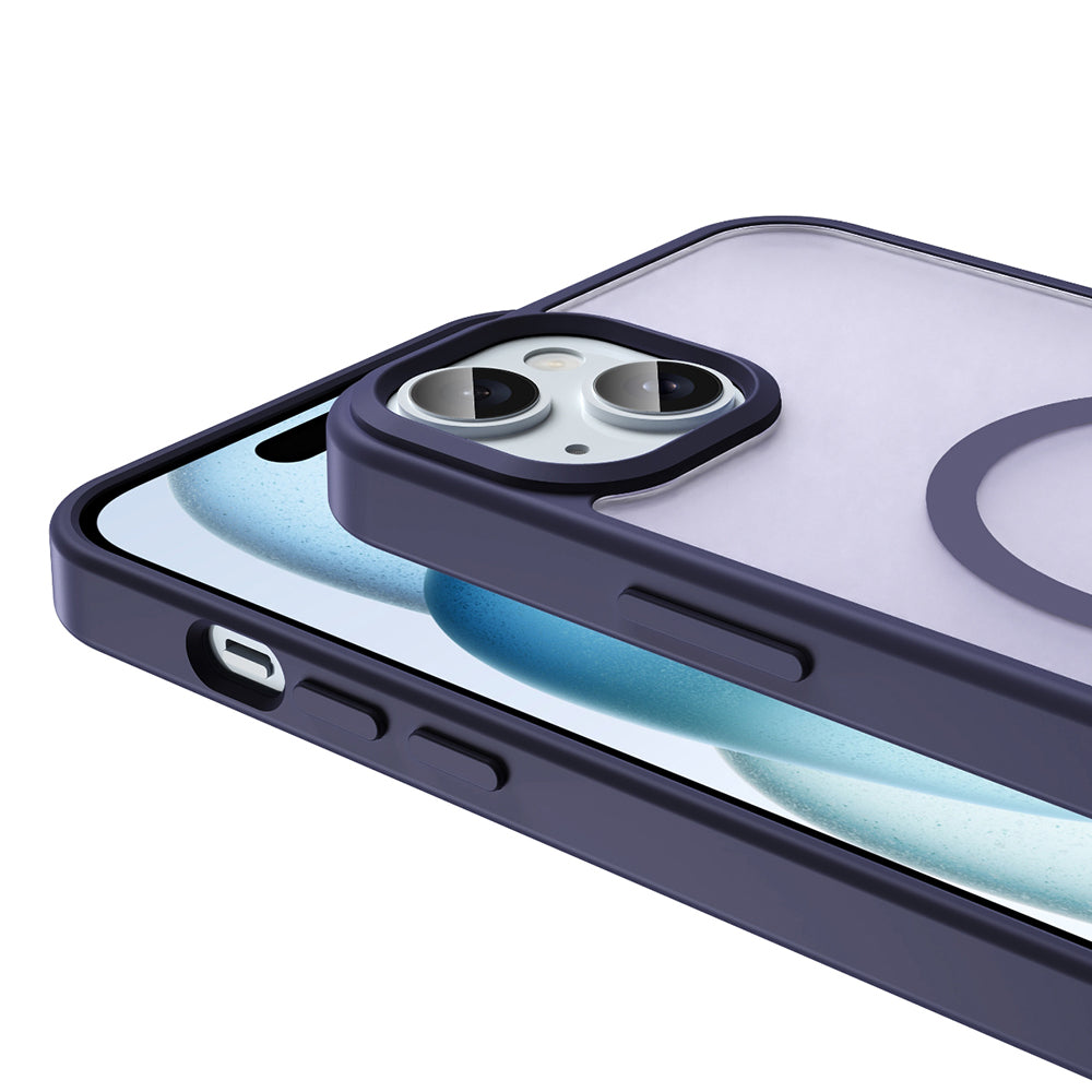 Apple iPhone 14 Plus Kılıf M-safe Şarj Özellikli Mat Arka Yüzey Zore Sio Kapak Derin Mor