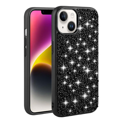 Apple iPhone 14 Plus Kılıf Parlak Taşlı Tasarım Zore Linea Kapak Siyah