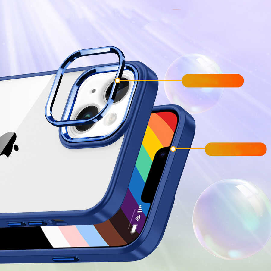 Apple iPhone 14 Plus Kılıf Zore Flora Kapak Sierra Mavi