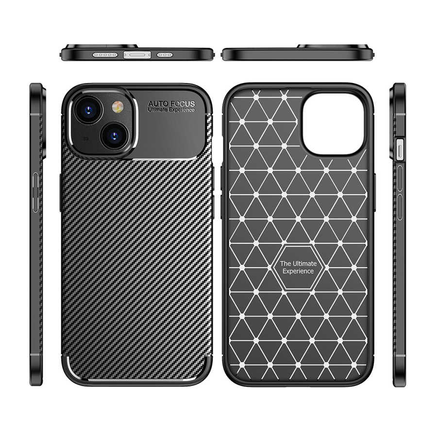 Apple iPhone 14 Plus Kılıf Zore Negro Silikon Kapak Siyah