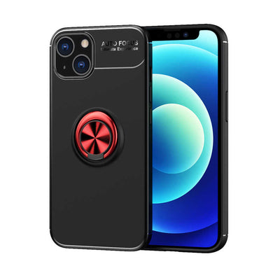 Apple iPhone 14 Plus Kılıf Zore Ravel Silikon Kapak Siyah-Kırmızı