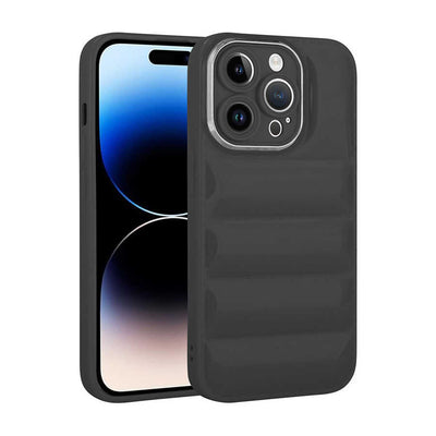 Apple iPhone 14 Pro Kılıf Kamera Korumalı Parlak Airbag'li Zore Galya Kapak Siyah