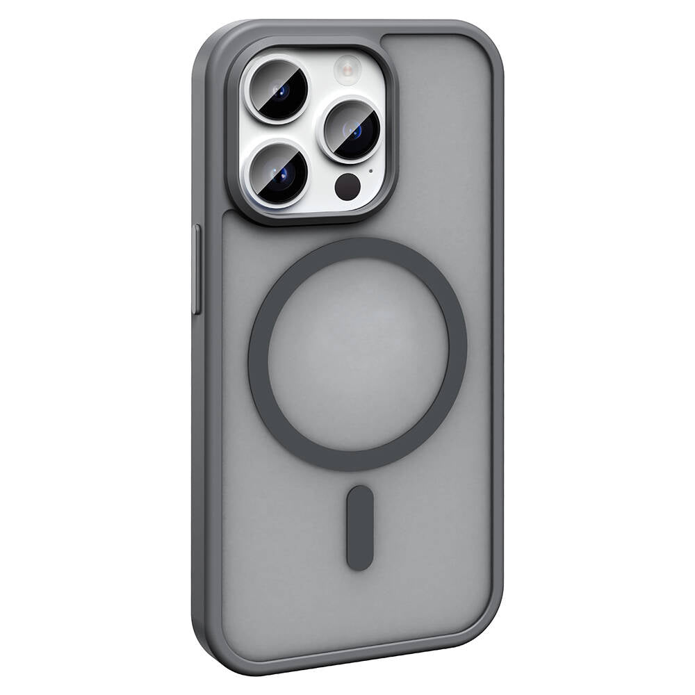 Apple iPhone 14 Pro Kılıf M-safe Şarj Özellikli Mat Arka Yüzey Zore Sio Kapak Derin Mor