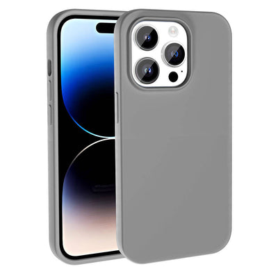 Apple iPhone 14 Pro Kılıf M-safe Şarj Özellikli Sıvı Teknolojili Silinebilir Sert Zore Kivi Kapak Koyu Gri