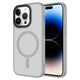 Apple iPhone 14 Pro Kılıf Mat Arka Yüzey Wireless Şarj Özellikli Zore Flet M-safe Kapak Gri