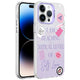 Apple iPhone 14 Pro Kılıf Mermer Desenli Zore Marbello Kapak Mor