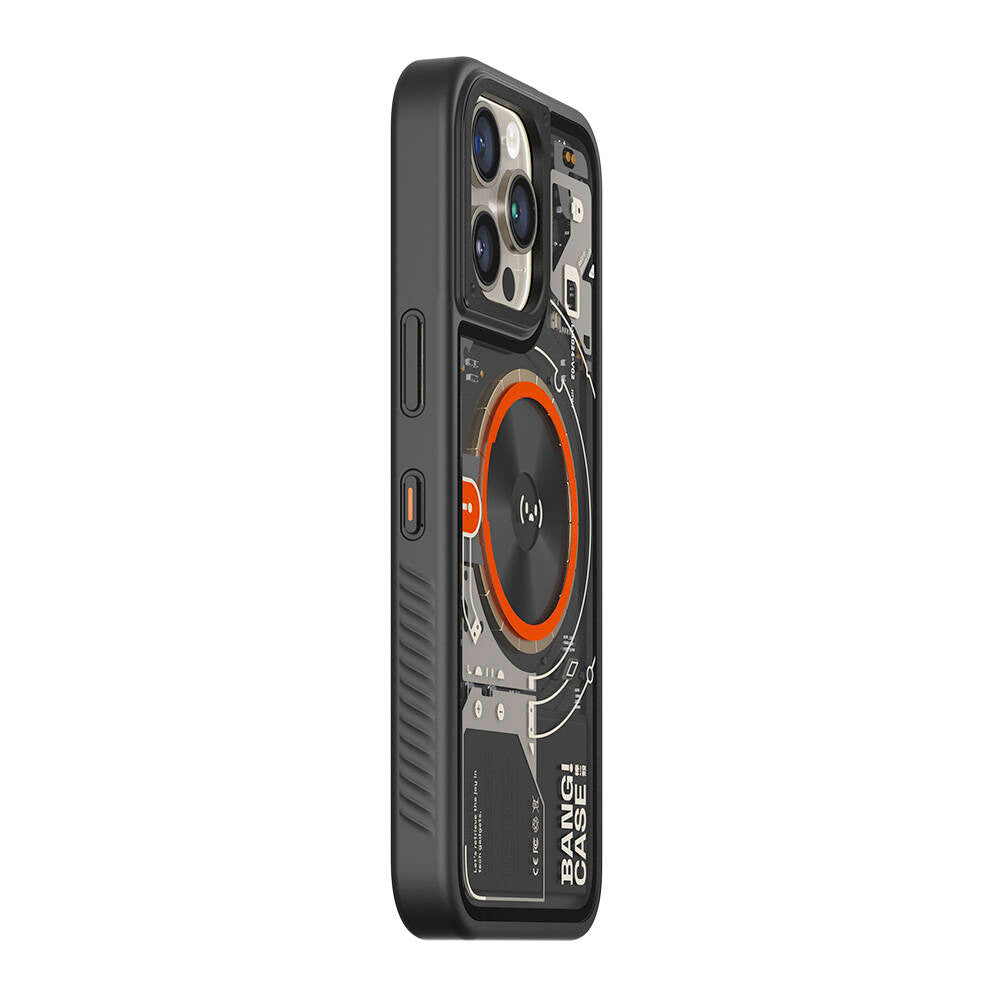 Apple iPhone 14 Pro Kılıf Özelleştirilebilir 3 Fonksiyonlu Bluetooth Bağlantılı Bitmo Lab Bangcase Akıllı M-safe Kapak Siyah