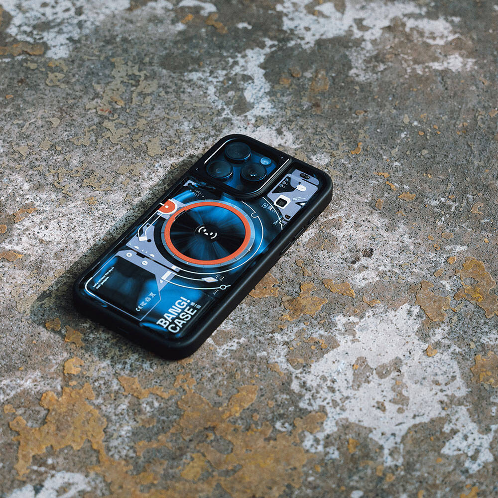 Apple iPhone 14 Pro Kılıf Özelleştirilebilir 3 Fonksiyonlu Bluetooth Bağlantılı Bitmo Lab Bangcase Akıllı M-safe Kapak Siyah