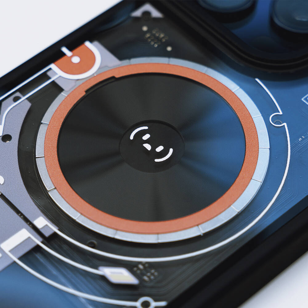 Apple iPhone 14 Pro Kılıf Özelleştirilebilir 3 Fonksiyonlu Bluetooth Bağlantılı Bitmo Lab Bangcase Akıllı M-safe Kapak Siyah