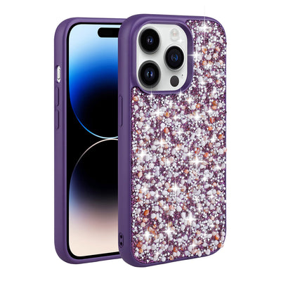 Apple iPhone 14 Pro Kılıf Parlak Taşlı Tasarım Zore Linea Kapak Gümüş