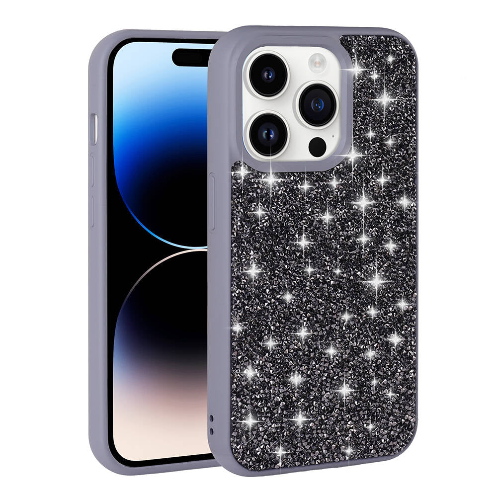 Apple iPhone 14 Pro Kılıf Parlak Taşlı Tasarım Zore Pırlanta Kapak Beyaz