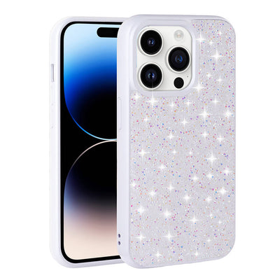 Apple iPhone 14 Pro Kılıf Parlak Taşlı Tasarım Zore Pırlanta Kapak Beyaz