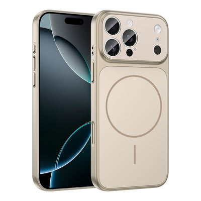 Apple iPhone 14 Pro Kılıf Zore M-Safe Şarj Özellikli Kamera Korumalı Formen Kapak Gold