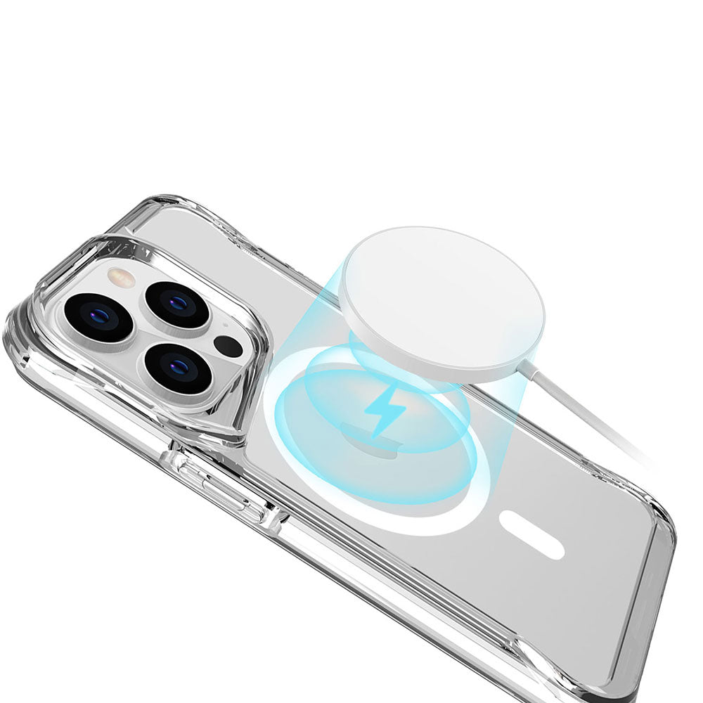 Apple iPhone 14 Pro Kılıf Zore M-safe Şarj Özellikli T-Max M-safe Kapak Renksiz