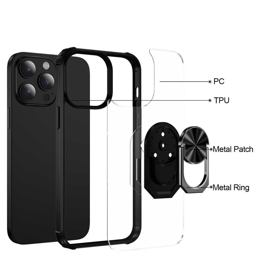 Apple iPhone 14 Pro Kılıf Zore Mola Kapak Siyah