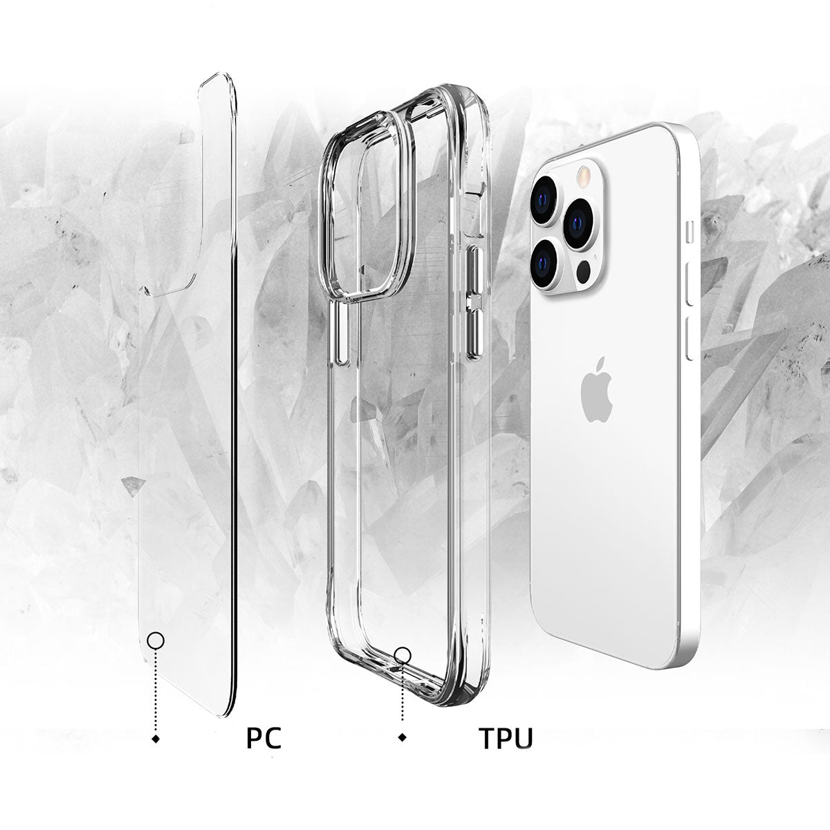 Apple iPhone 14 Pro Kılıf Zore Şeffaf Ultra İnce Airbag Tasarımlı Okka Kapak Renksiz
