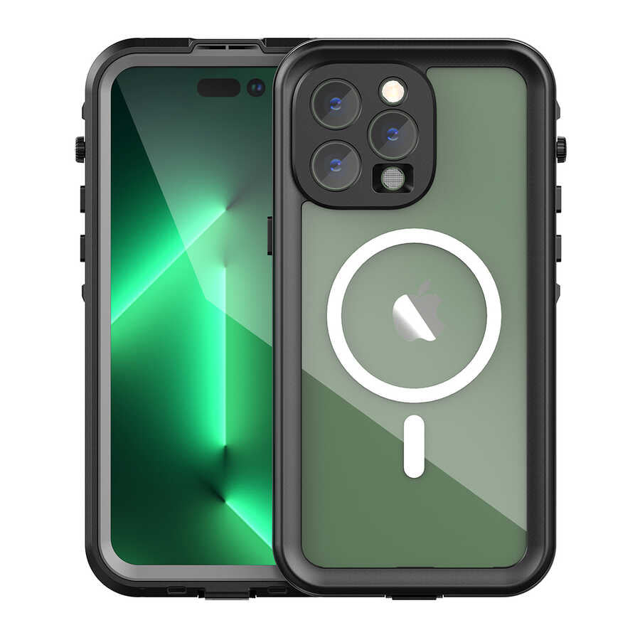 Apple iPhone 14 Pro Max Kılıf 1-1 Su Geçirmez Kılıf Siyah