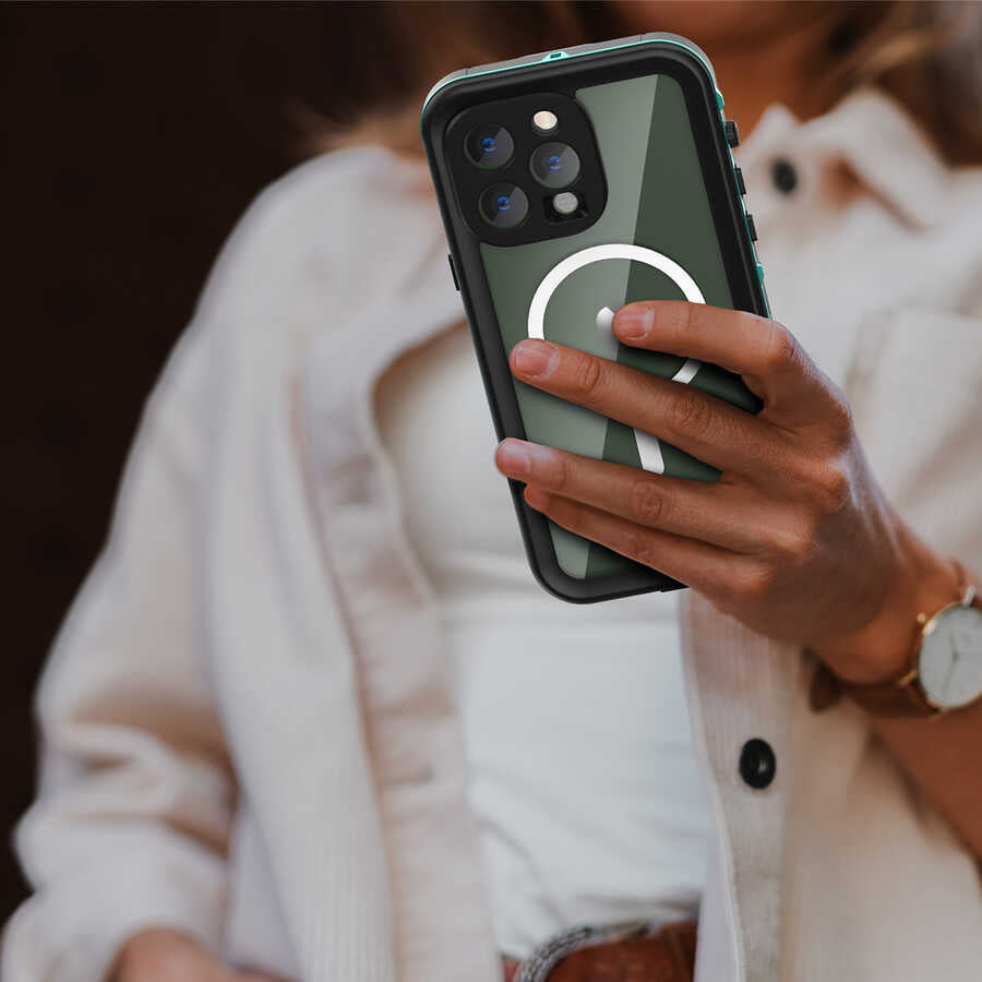 Apple iPhone 14 Pro Max Kılıf 1-1 Su Geçirmez Kılıf Siyah