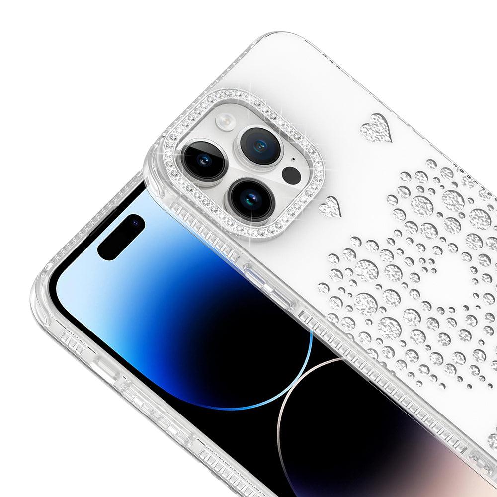 Apple iPhone 14 Pro Max Kılıf Damla Taşlı Zore Rivas Sert PC Kapak