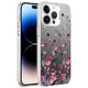 Apple iPhone 14 Pro Max Kılıf Desenli Zore Silver Sert Kapak Çiçek