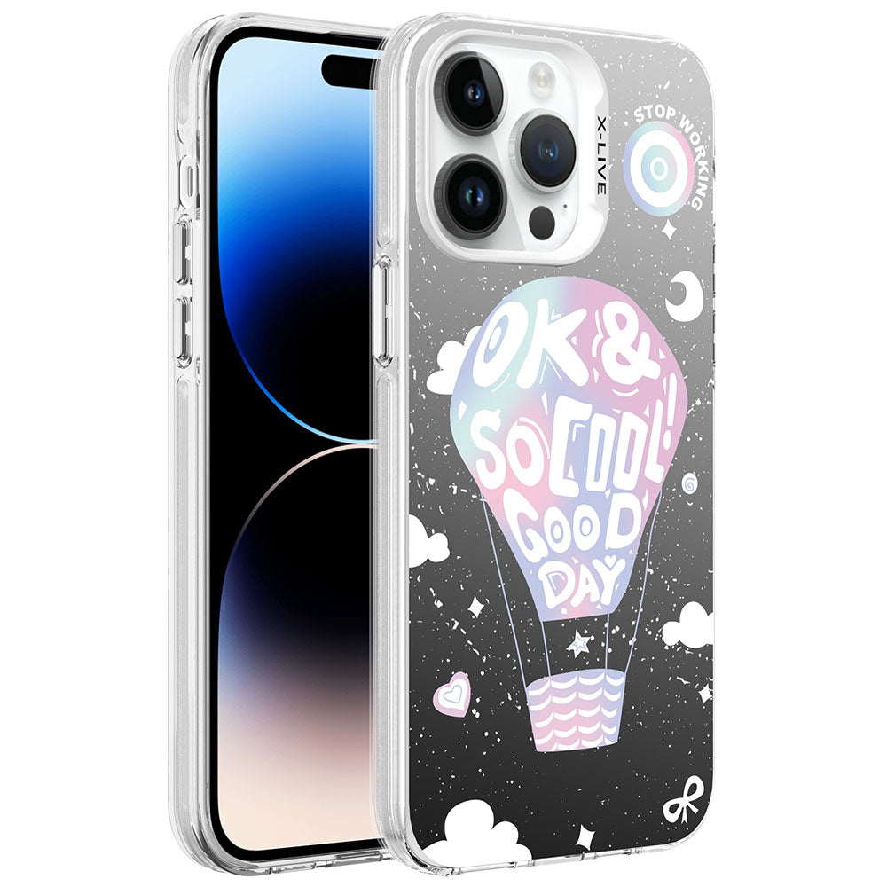 Apple iPhone 14 Pro Max Kılıf Desenli Zore Silver Sert Kapak Mottolar
