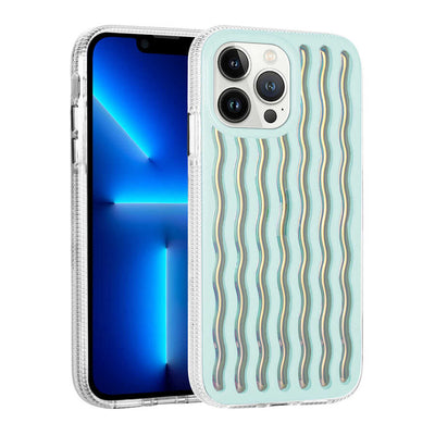 Apple iPhone 14 Pro Max Kılıf Kabartmalı Dalga Tasarımlı Silikon Zore İsmira Kapak NO4