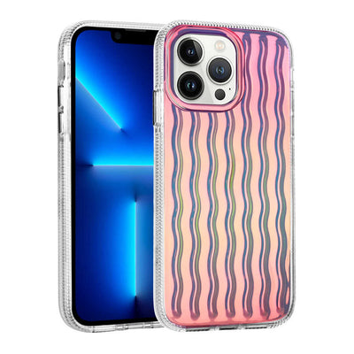 Apple iPhone 14 Pro Max Kılıf Kabartmalı Dalga Tasarımlı Silikon Zore İsmira Kapak NO9