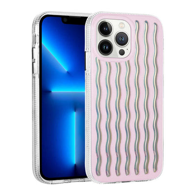 Apple iPhone 14 Pro Max Kılıf Kabartmalı Dalga Tasarımlı Silikon Zore İsmira Kapak NO2