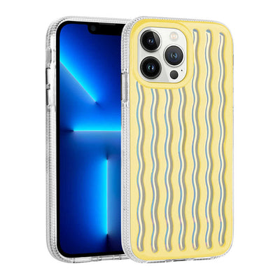 Apple iPhone 14 Pro Max Kılıf Kabartmalı Dalga Tasarımlı Silikon Zore İsmira Kapak NO1