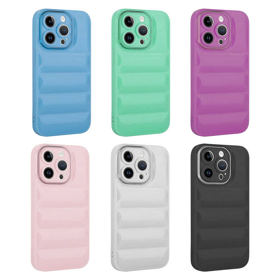 Apple iPhone 14 Pro Max Kılıf Kamera Korumalı Parlak Airbag'li Zore Galya Kapak Pembe