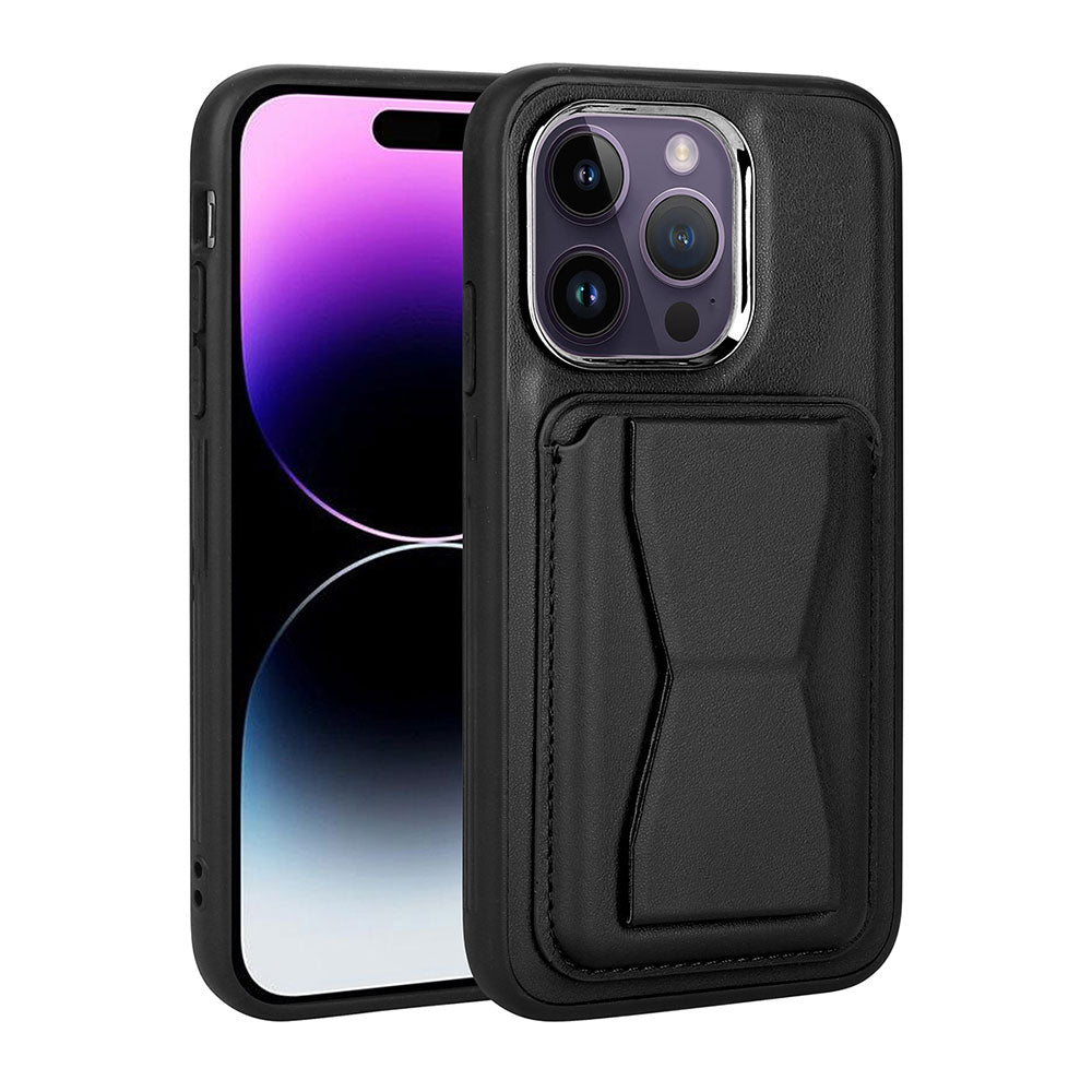 Apple iPhone 14 Pro Max Kılıf Kartlıklı Standlı Pu Deri Zore Memo Kapak Koyu Mor