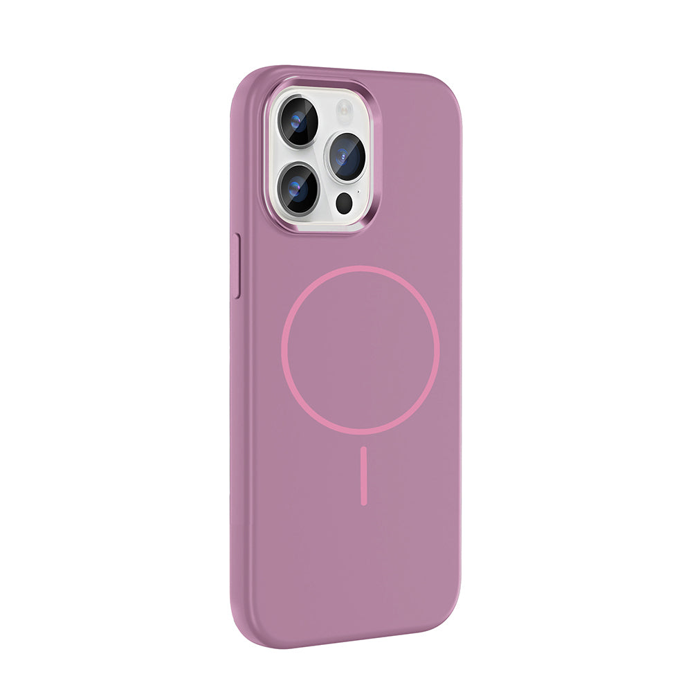 Apple iPhone 14 Pro Max Kılıf M-Safe Şarj Özellikli Metal Kamera Çerçeveli Zore Edi Silikon Kapak Lacivert