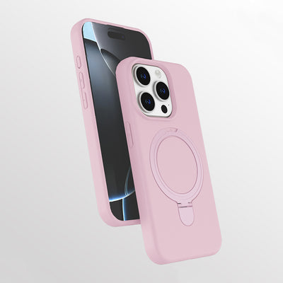 Apple iPhone 14 Pro Max Kılıf M-safe Şarj Özellikli Standlı Zore Samara Kapak Titanyum-Gri