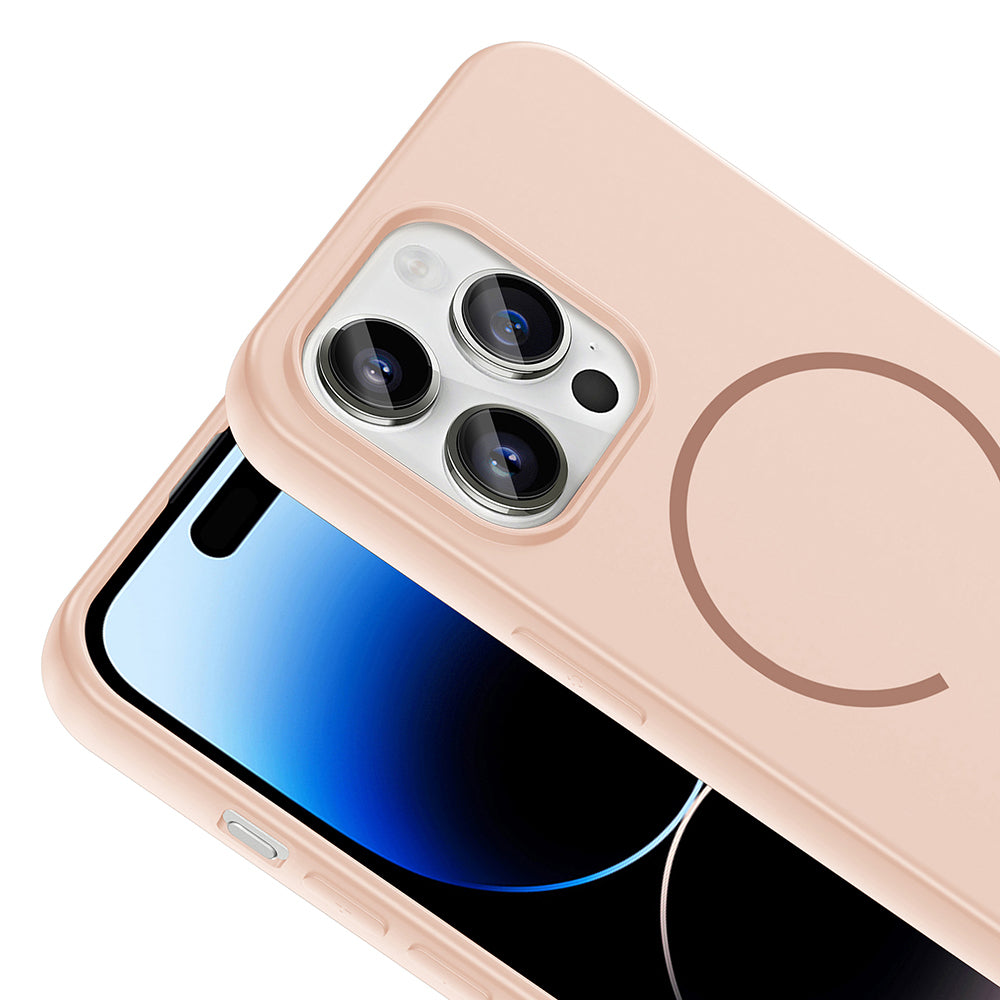 Apple iPhone 14 Pro Max Kılıf M-safe Şarj Özellikli Zore Meta Kapak Turuncu