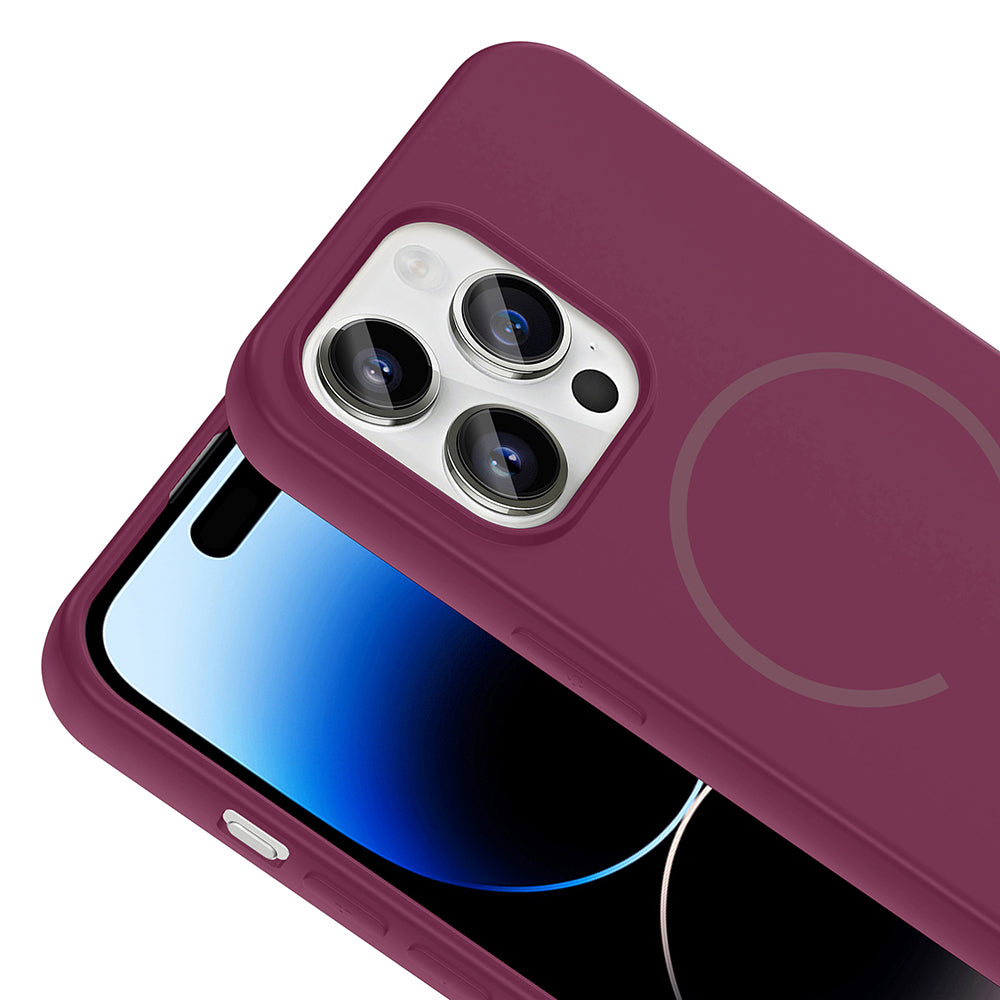 Apple iPhone 14 Pro Max Kılıf M-safe Şarj Özellikli Zore Meta Kapak Lacivert