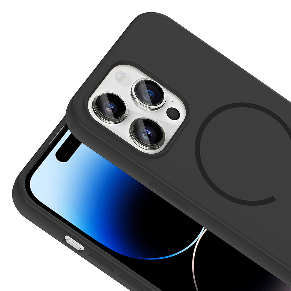 Apple iPhone 14 Pro Max Kılıf M-safe Şarj Özellikli Zore Meta Kapak Turuncu