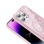 Apple iPhone 14 Pro Max Kılıf M-safe Şarj Özellikli Parlayan Simli Zore Okso Kapak Pembe