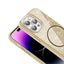 Apple iPhone 14 Pro Max Kılıf M-safe Şarj Özellikli Parlayan Simli Zore Okso Kapak Gold