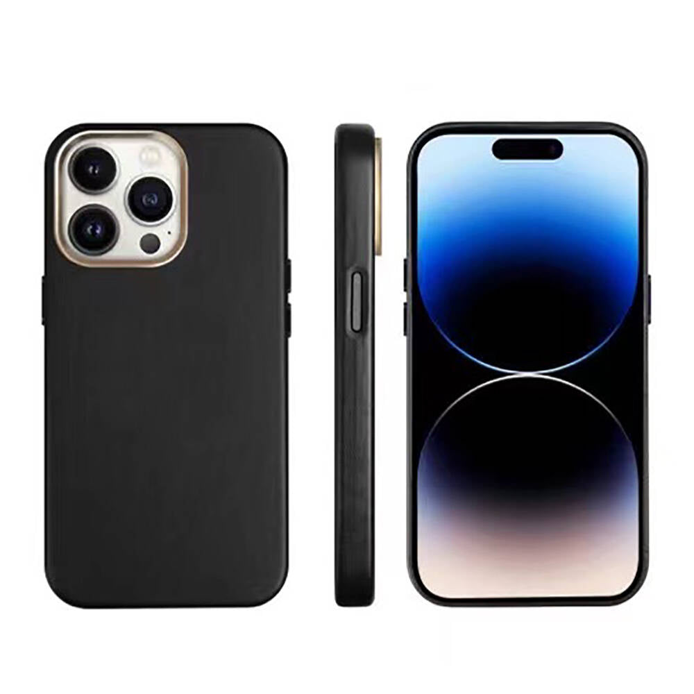 Apple iPhone 14 Pro Max Kılıf M-safe Şarj Özellikli PU Deri Zore Adora Kapak Siyah