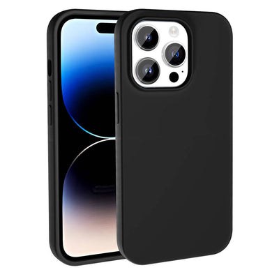 Apple iPhone 14 Pro Max Kılıf M-safe Şarj Özellikli Sıvı Teknolojili Silinebilir Sert Zore Kivi Kapak Siyah