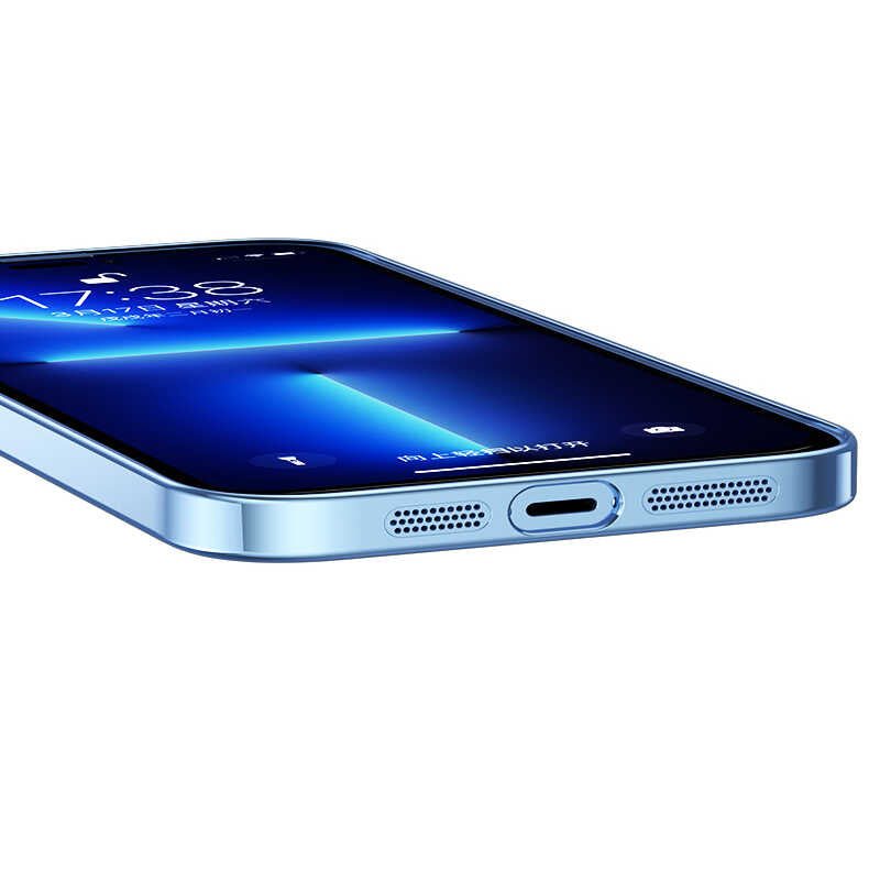 Apple iPhone 14 Pro Max Kılıf Sert PC Renkli Çerçeveli Zore Riksos Kapak Mavi