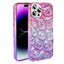 Apple iPhone 14 Pro Max Kılıf Simli 3D Desenli Zore Hacar Kapak Mor-Mavi