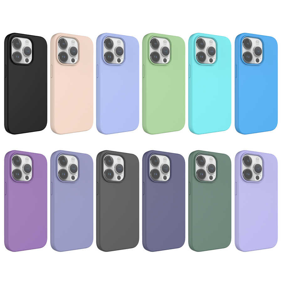 Apple iPhone 14 Pro Max Kılıf Sıvı Teknolojili Silinebilir Sert Zore Kivi Kapak Pembe Açık