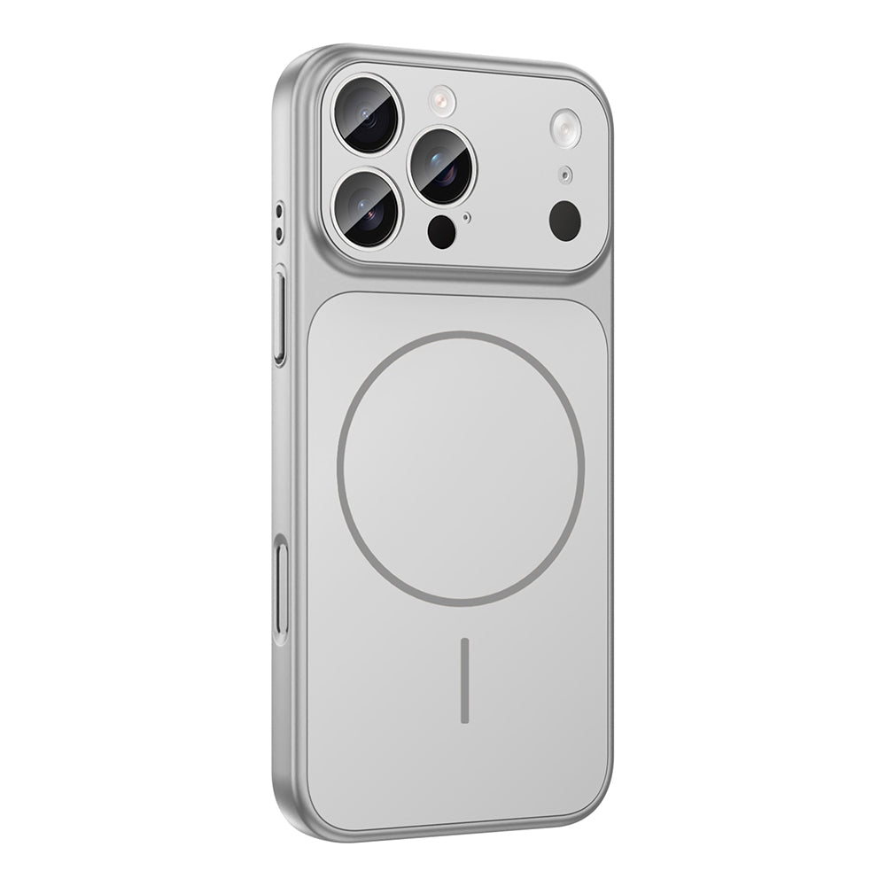 Apple iPhone 14 Pro Max Kılıf Zore M-Safe Şarj Özellikli Kamera Korumalı Formen Kapak Gümüş