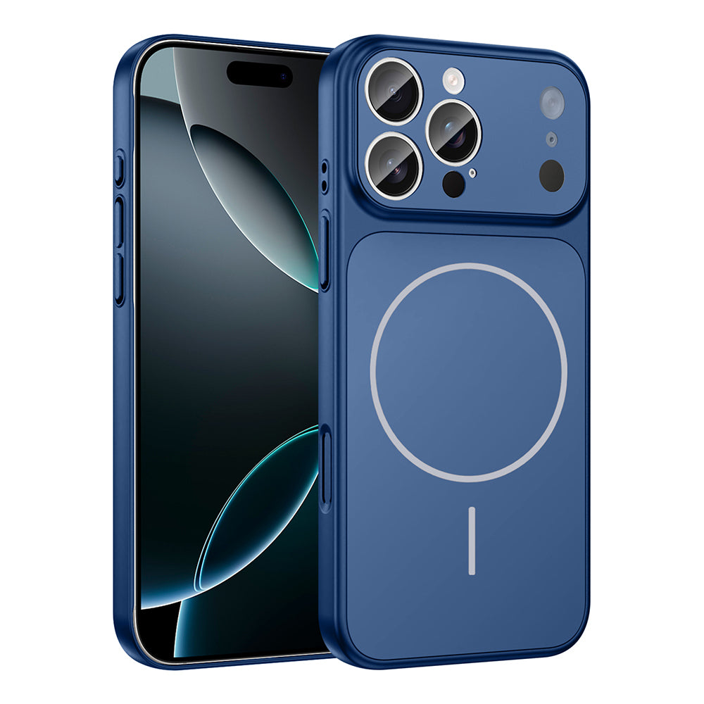 Apple iPhone 14 Pro Max Kılıf Zore M-Safe Şarj Özellikli Kamera Korumalı Formen Kapak Mavi