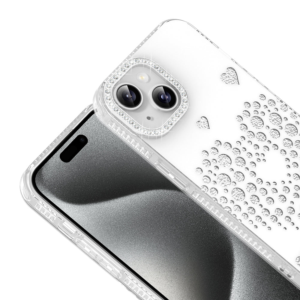 Apple iPhone 15 Kılıf Damla Taşlı Zore Rivas Sert PC Kapak